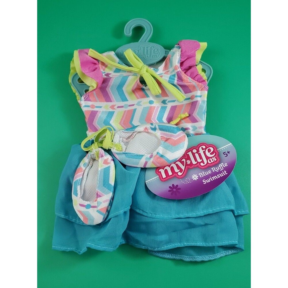 My Life As Blue Ruffle Swimsuit for 18" Doll